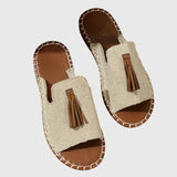 AURA | Boho sandali s pomponi Nathalie