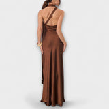 Azura - Chic Maxi Obleka v Satenu