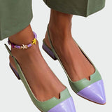 Karolína Eleganten Špicasti Balerinki z Zadnjim Pasom