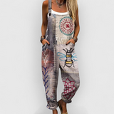 Karla | Pantalone s naramnicami z boho navdihnjenimi vezeninami