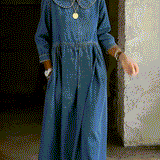 Katja | Denim obleka s Peter Pan ovratnikom
