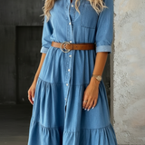 Metka | Elegantna, sproščena denim obleka