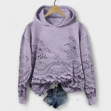 Ajda | Vintage Hoodie z Cvetličnim Motivi