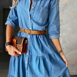 Metka | Elegantna, sproščena denim obleka