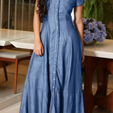 Alenka | Dolga denim obleka
