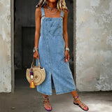 Ursula | Ohlapna denim obleka na naramnice