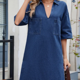 Ajda | Priložnostna denim obleka