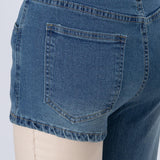 Sabina | Trendne asimetrične jeans kratke hlače z enim naramnicom