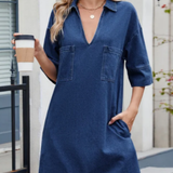 Ajda | Priložnostna denim obleka