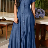Alenka | Dolga denim obleka