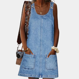Mateja | Ohlapna denim obleka