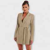 Breda - Blazer Obleka z V-Izrezom