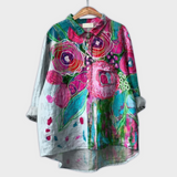 Alenka | Ročno izdelana ženska bluza s cvetličnim dizajnom