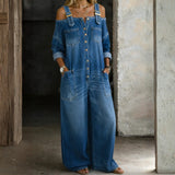 Eva | Denim kombinezon z naramnicami brez ramen
