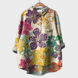 Alenka | Ročno izdelana ženska bluza s cvetličnim dizajnom