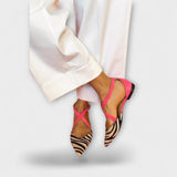 Selma | Zebra-Flats v živahni roza barvi
