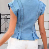 Tina | Denim top z V-izrezom