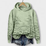 Ajda | Vintage Hoodie z Cvetličnim Motivi