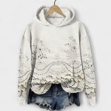 Ajda | Vintage Hoodie z Cvetličnim Motivi