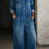 Eva | Denim kombinezon z naramnicami brez ramen