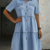 Darja | Elegantna, priložnostna denim obleka