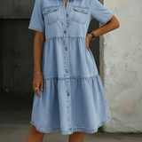 Darja | Elegantna, Sproščena denim obleka