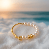 Vesna | Eleganten zlat armreif s perlami