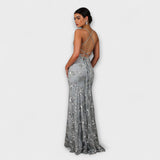 Vesna | Maksikleid brez hrbta z bleščicami in V-izrezom