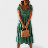 Zarja - Vintage Obleka s Puf Rokavi