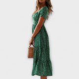 Zarja - Vintage Obleka s Puf Rokavi