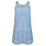 Mateja | Ohlapna denim obleka