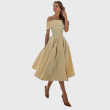 Zala | Šik off-the-shoulder drapirano maksi obleko