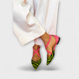 Selma | Zebra-Flats v živahni roza barvi