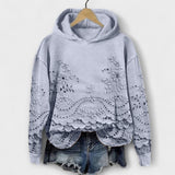 Ajda | Vintage Hoodie z Cvetličnim Motivi