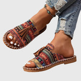 AURA | Boho sandali s pomponi Nathalie