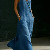 Sonja | Dolga denim obleka s gumbi