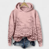 Ajda | Vintage Hoodie z Cvetličnim Motivi