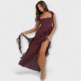 Nika | Stilna maksi obleka z razporkom