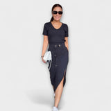 Sara | Eleganten top z V-izrezom in krilo