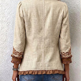 Vera | Vintage boho jakna s cvetličnim vzorcem in naborki