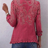 Maja | Vintage jakna s paisley vzorcem in volančki