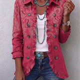 Maja | Vintage jakna s paisley vzorcem in naborki