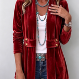 Ema | Dolga vintage jakna z reverji in gumbnimi detajli
